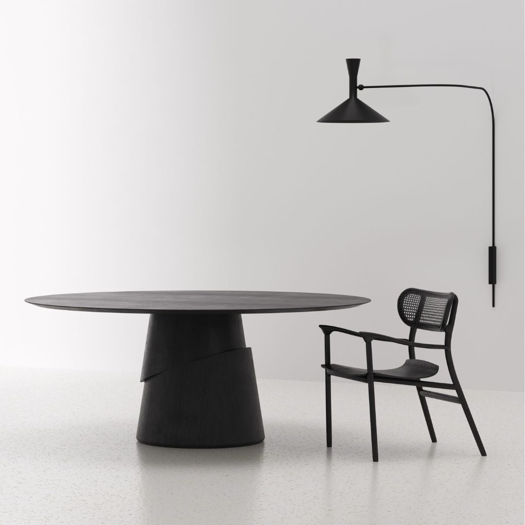 Mesa de Jantar Redonda Turning Madeira Cor Tabaco 140cm
