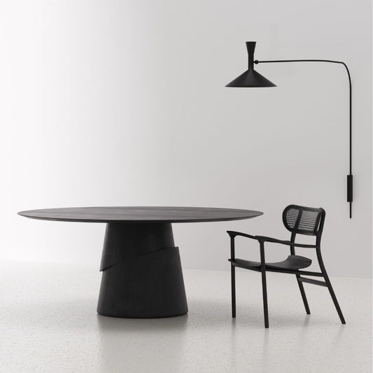 Mesa de Jantar Redonda Turning Madeira Cor Tabaco 140cm