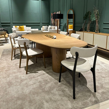 Find Dining Table with Solid Tauari Wood Base and Glass Top 180x90x77cm