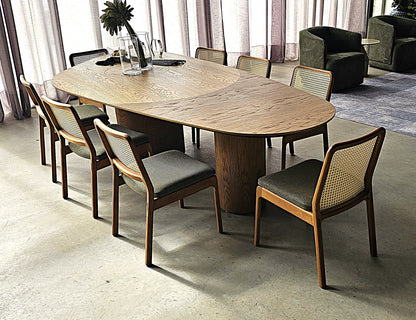 Find Dining Table with Solid Tauari Wood Base and Glass Top 180x90x77cm