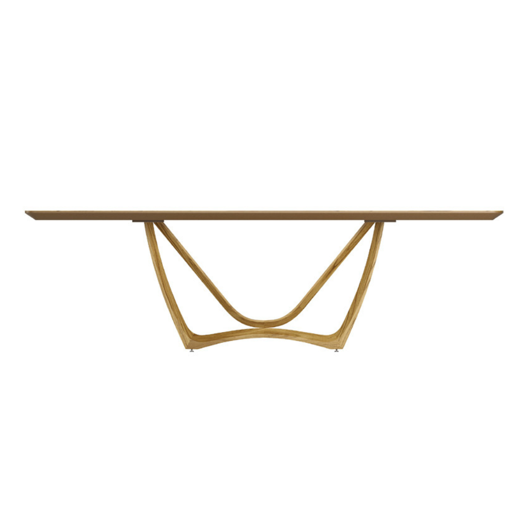 Find Dining Table with Solid Tauari Wood Base and Glass Top 180x90x77cm