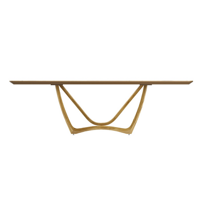 Find Dining Table with Solid Tauari Wood Base and Glass Top 180x90x77cm