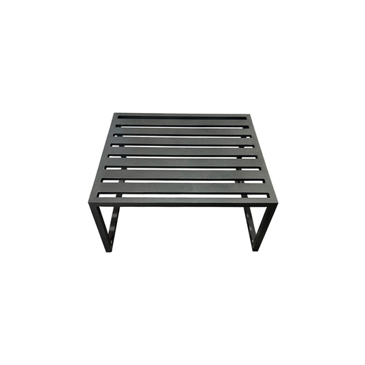 Mesa de Centro Volt 80x80cm Alumínio Ripado Cor Preto