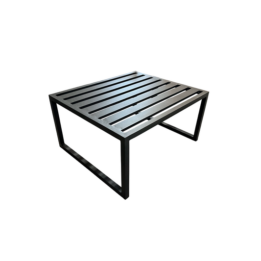 Mesa de Centro Volt 80x80cm Alumínio Ripado Cor Preto