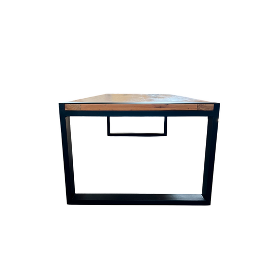 Mesa de Comedor Bella 240x100cm Tapa de Madera de Pequiá Base de Aluminio Macizo