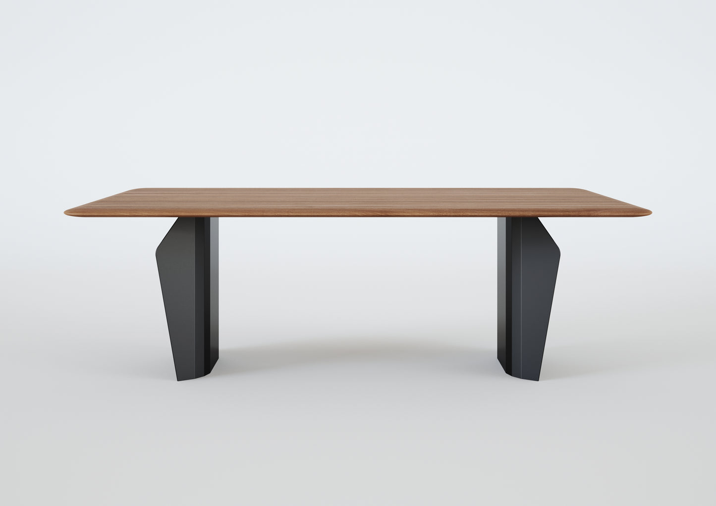 Mesa de Jantar Cloud Madeira Cor Mel Aço Carbono Pintado Cor Preto 200x120cm