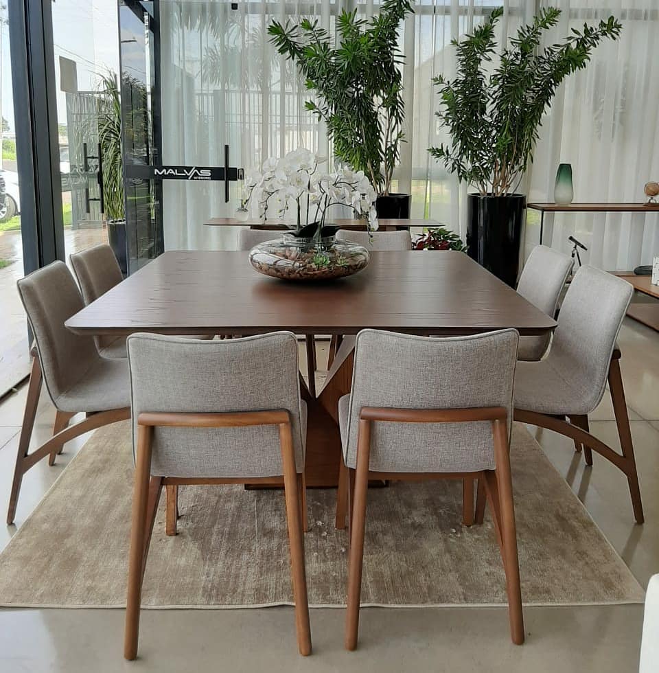 Mesa de Comedor Lisbon Madera Roble Marrón 150x150x76cm
