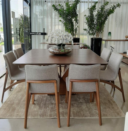 Mesa de Comedor Lisbon Madera Roble Marrón 150x150x76cm