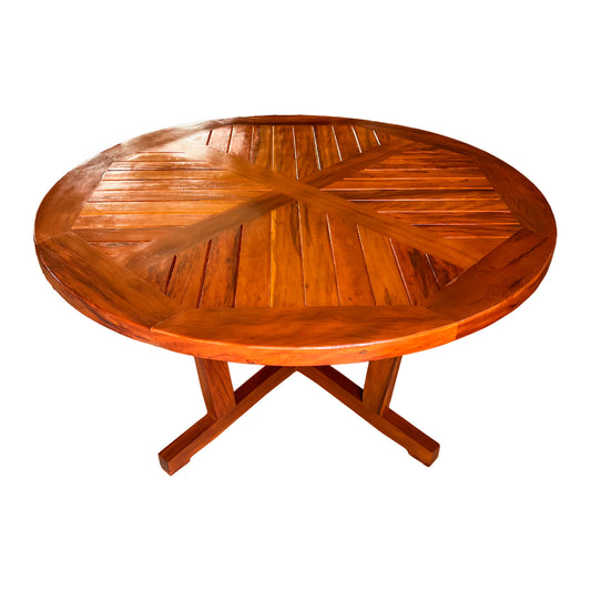 Mesa de comedor redonda Senac de madera maciza 150 cm - 6 plazas