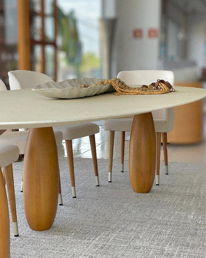 Silla Ginga Respaldo y Asiento de Madera Natural Canela Tapizado en Tela G.2-348