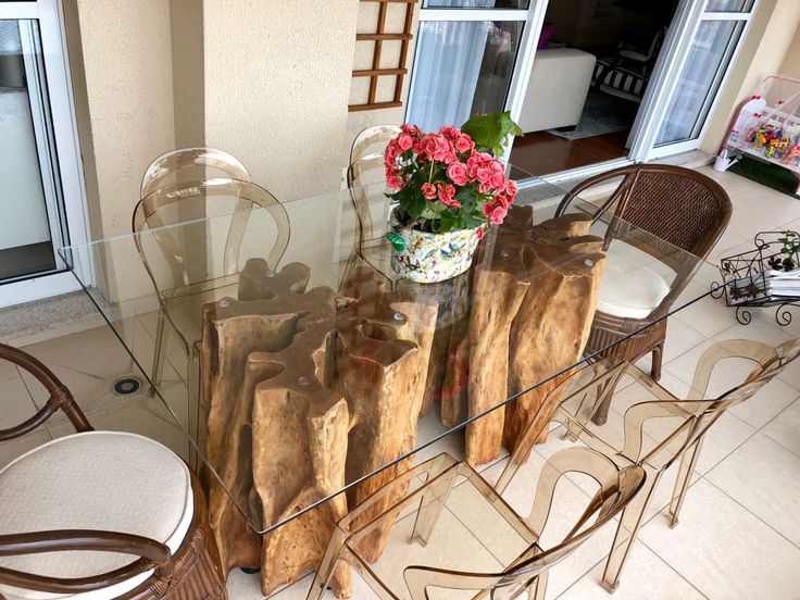 Raiz Guarantã Solid Wood Table Base