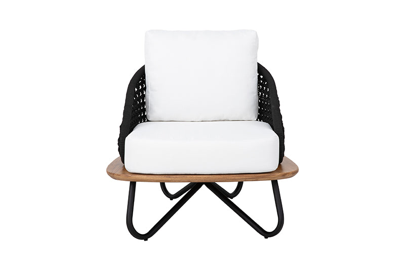Sillón Armani Aluminio Negro y Cuerda Náutica Negro