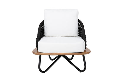 Sillón Armani Aluminio Negro y Cuerda Náutica Negro