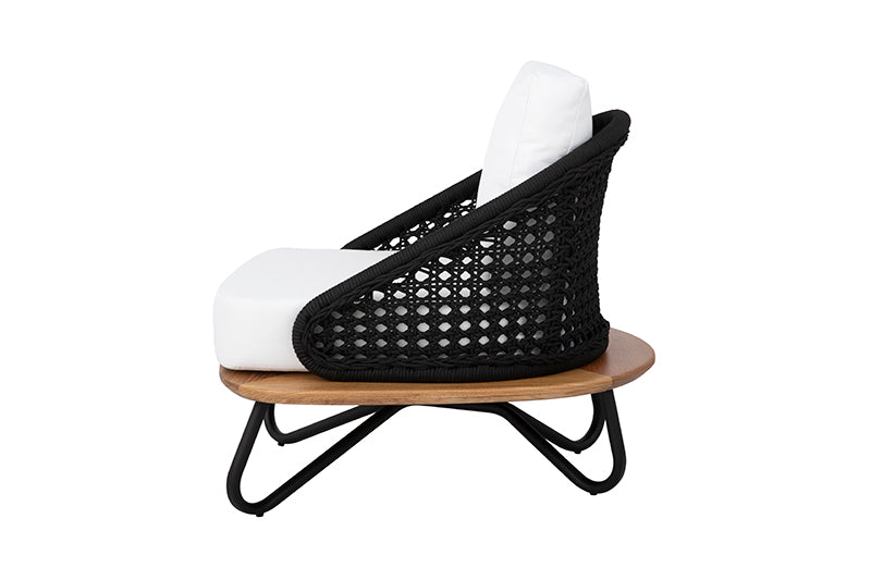 Sillón Armani Aluminio Negro y Cuerda Náutica Negro