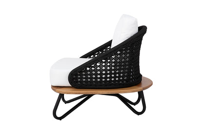 Sillón Armani Aluminio Negro y Cuerda Náutica Negro