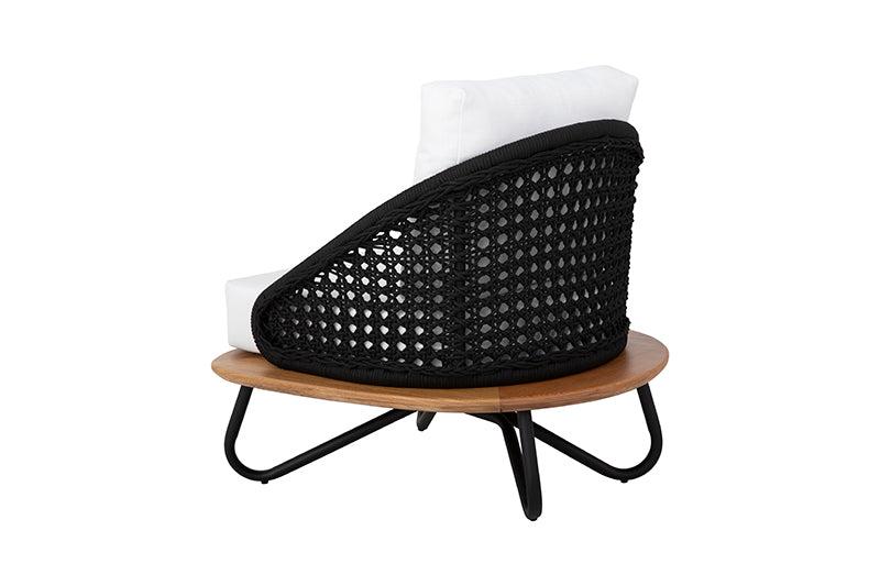 Sillón Armani Aluminio Negro y Cuerda Náutica Negro