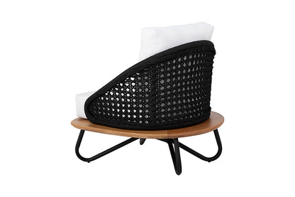 Sillón Armani Aluminio Negro y Cuerda Náutica Negro