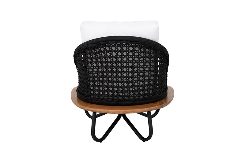Sillón Armani Aluminio Negro y Cuerda Náutica Negro