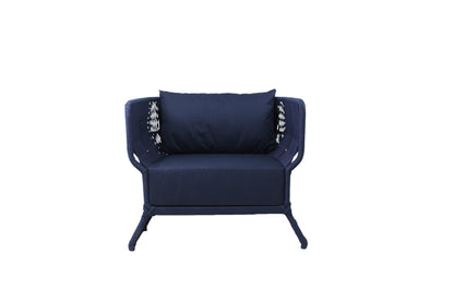 Sillón Gaya Aluminio y Cuerda Náutica Azul Marino