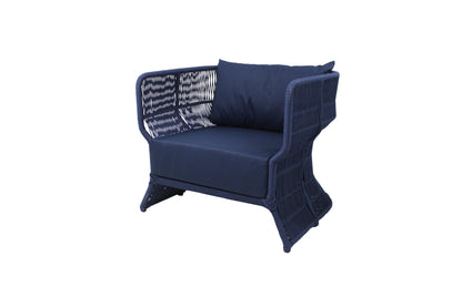 Sillón Gaya Aluminio y Cuerda Náutica Azul Marino