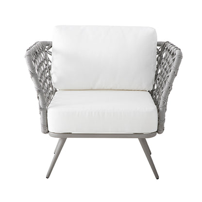 Sillón Costa Rica de Aluminio y Cuerda Náutica en Gris