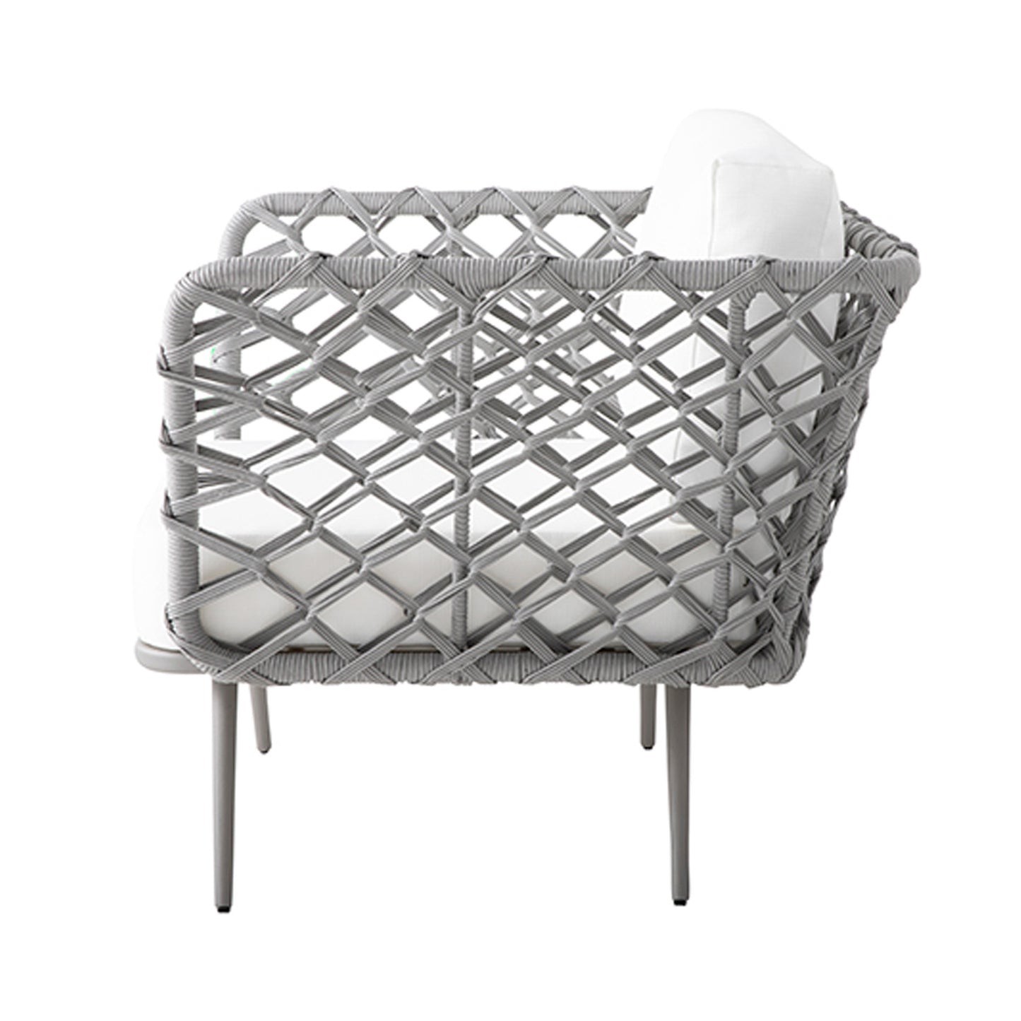 Sillón Costa Rica de Aluminio y Cuerda Náutica en Gris