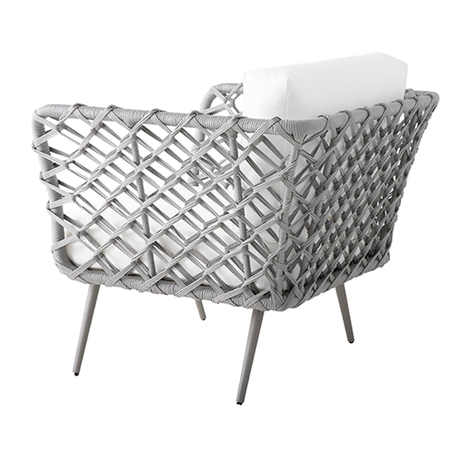 Sillón Costa Rica de Aluminio y Cuerda Náutica en Gris