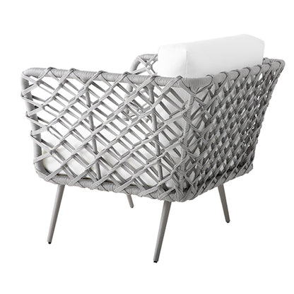 Sillón Costa Rica de Aluminio y Cuerda Náutica en Gris