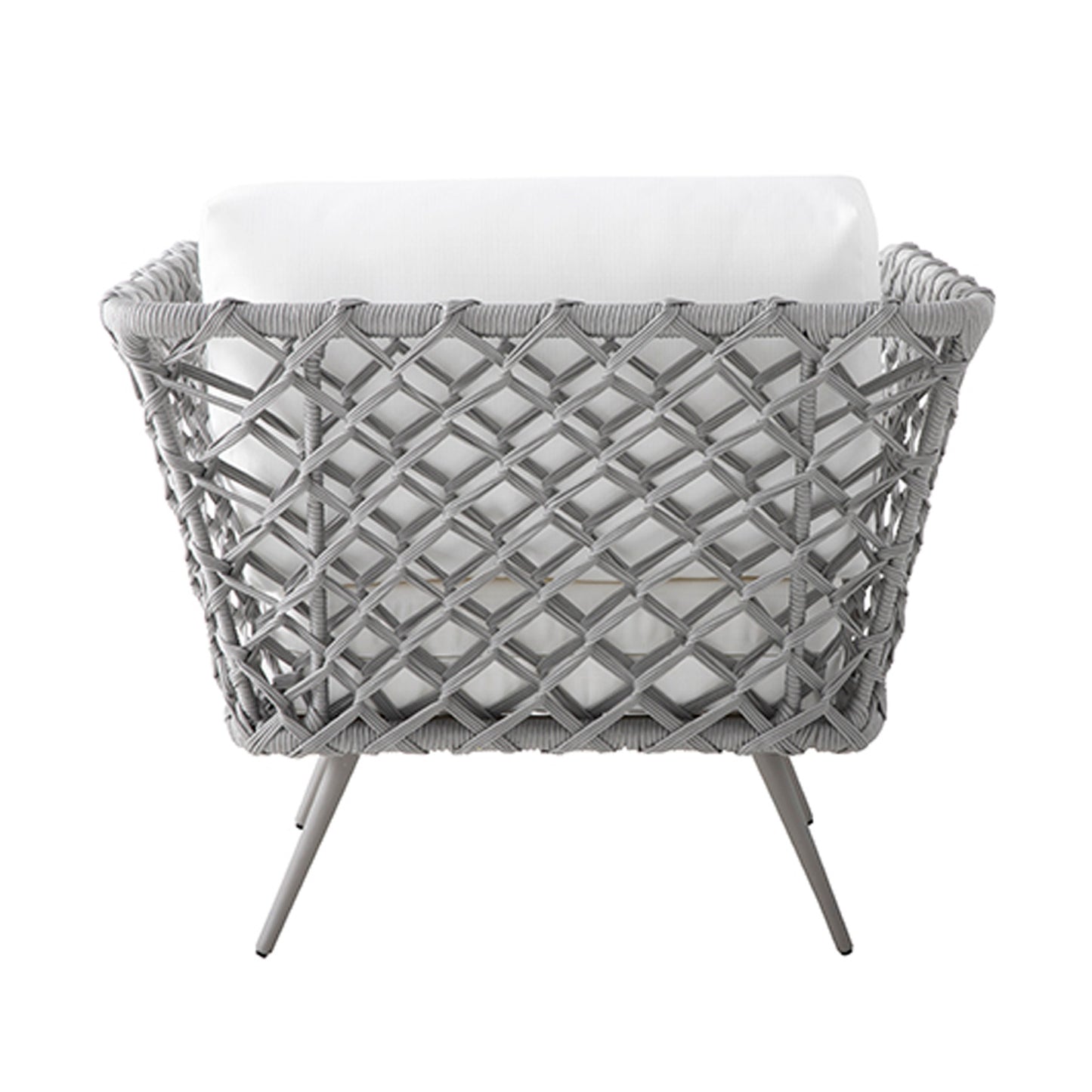 Sillón Costa Rica de Aluminio y Cuerda Náutica en Gris