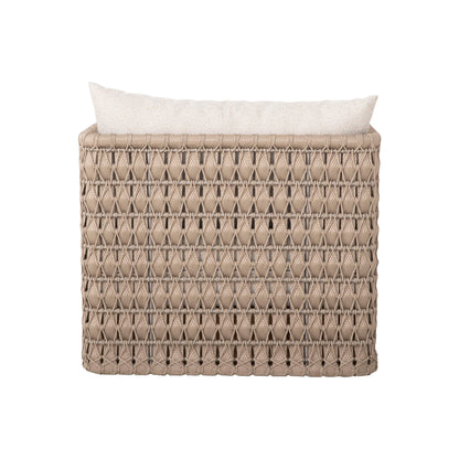 Sillón Huron Aluminio Color Fendi y Cuerda Náutica Base Madera Color Arena