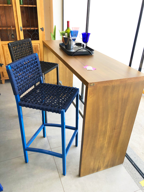 Ambiente 3 com Taburete Angra Azul de Aluminio y Cuerda Náutica