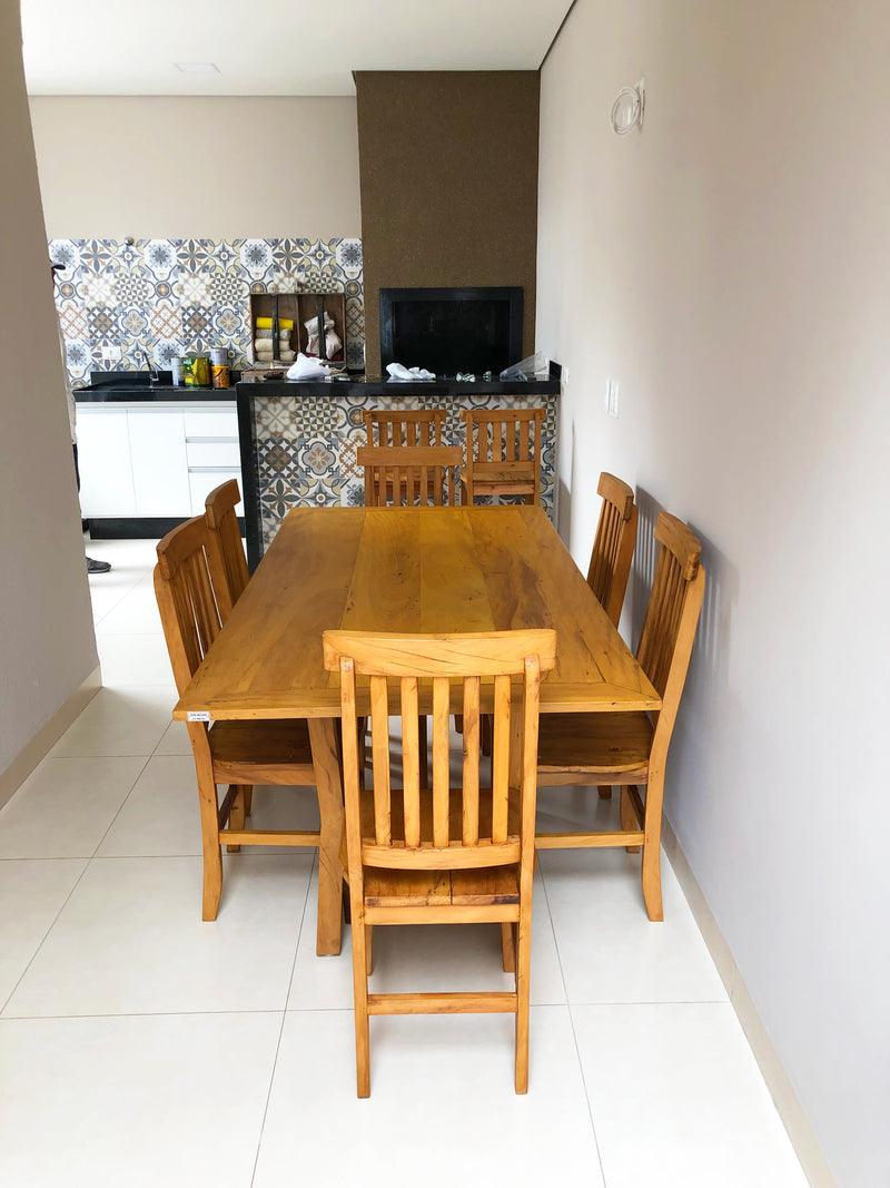 Cadeira Mineira Madeira Maciça Rústica Peroba-Rosa Verniz