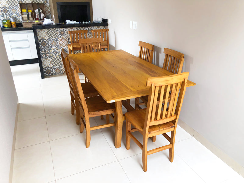 Cadeira Mineira Madeira Maciça Rústica Peroba-Rosa Verniz