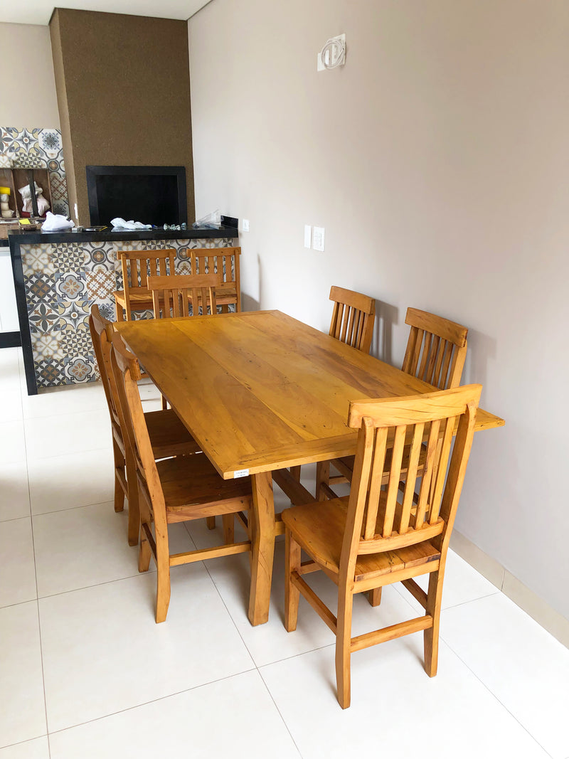 Cadeira Mineira Madeira Maciça Rústica Peroba-Rosa Verniz