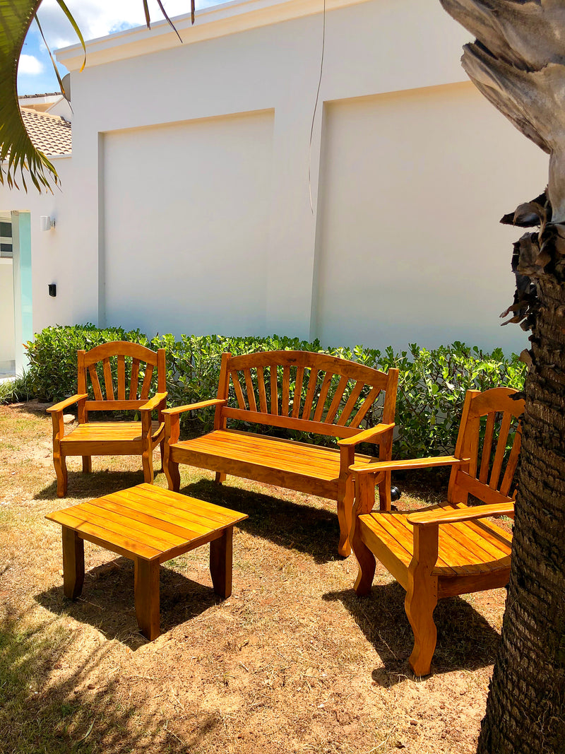 Jogo de Banco Pavão Madeira Maciça