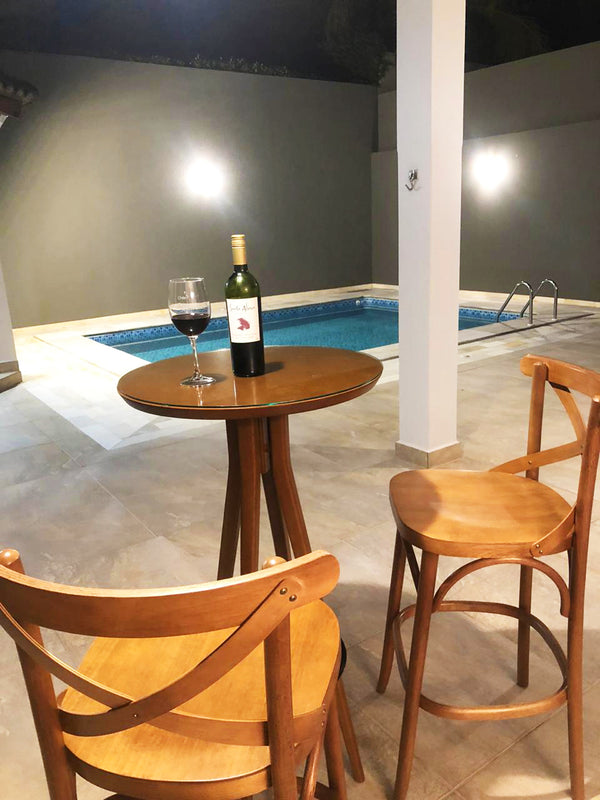 Ambiente 3 com Mesa de bistró redonda Sara 60 cm madera