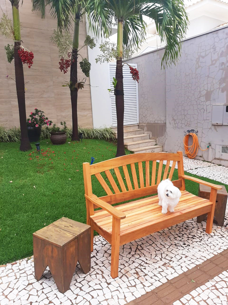 Jogo de Banco Pavão Madeira Maciça