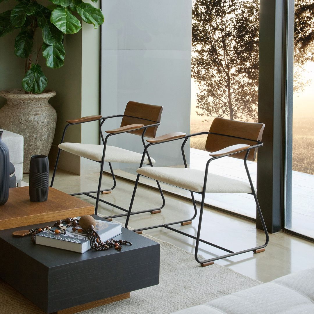 Sillón Anna Respaldo Asiento Madera Tapizado Tela G.5-292