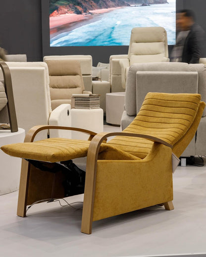 Sillón Eléctrico Paris Brazo Laminado Respaldo y Asiento Tapizado Tela C-1017
