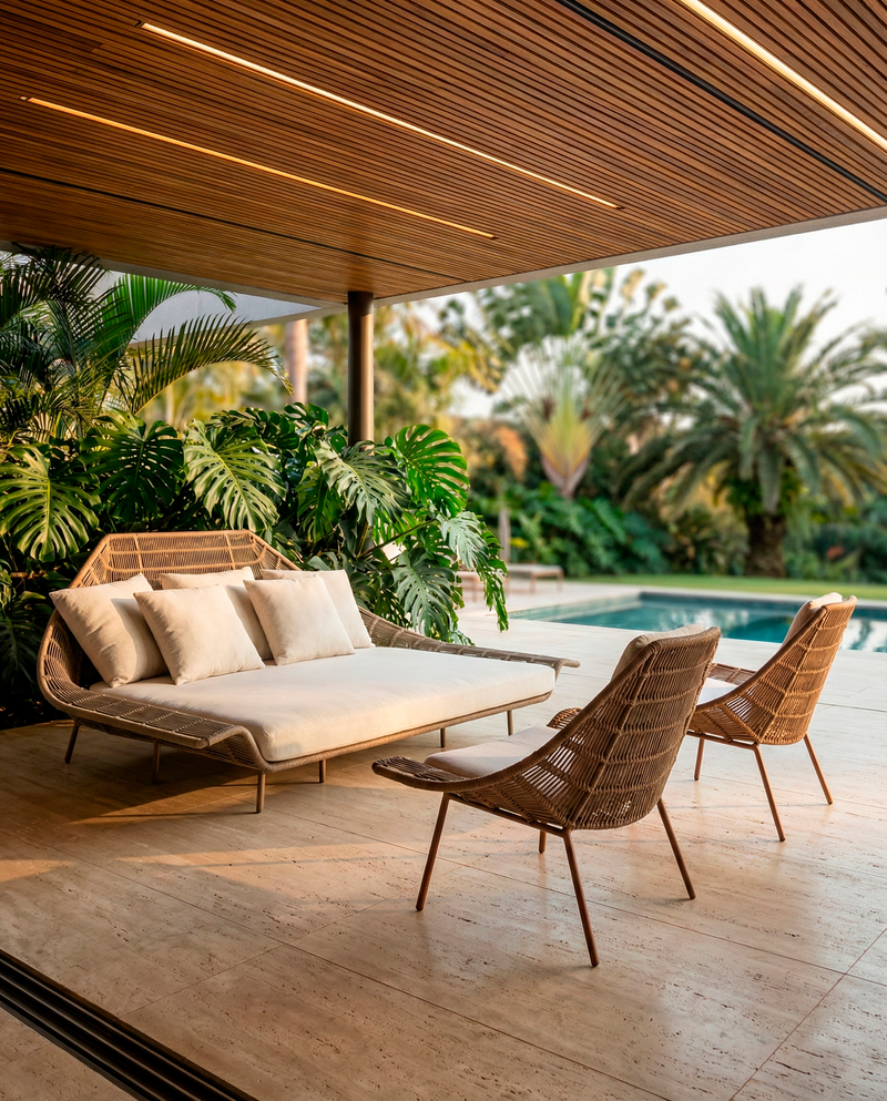 Poltrona Araya Base Alumínio Cor Laranja Corda Náutica Laranja Assento e Encosto Estofado