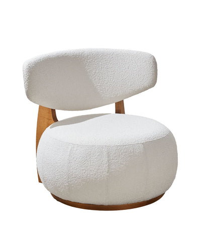 Azeri Armchair Fixed Base Cinnamon Wood Upholstered Backrest and Seat Fabric 141