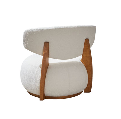Azeri Armchair Fixed Base Cinnamon Wood Upholstered Backrest and Seat Fabric 141