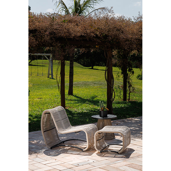 Ambiente 1 com Sillón Aconchego de aluminio en negro y cuerda náutica en Fendi
