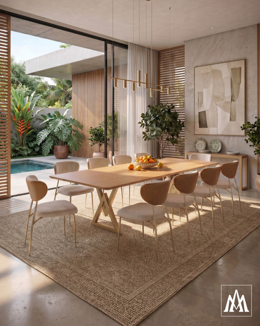 Ambiente com peças do ateliê Aço Mobília