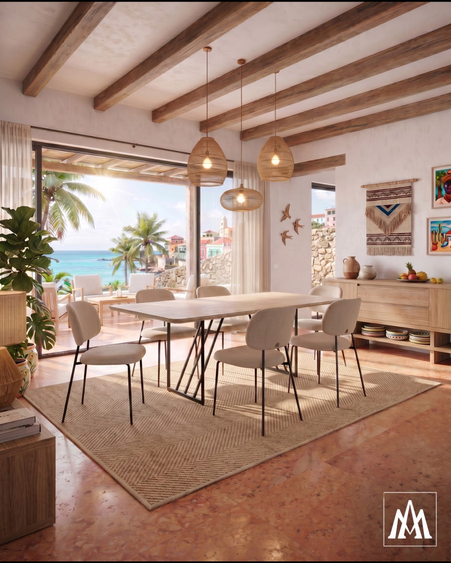 Ambiente com peças do ateliê Aço Mobília