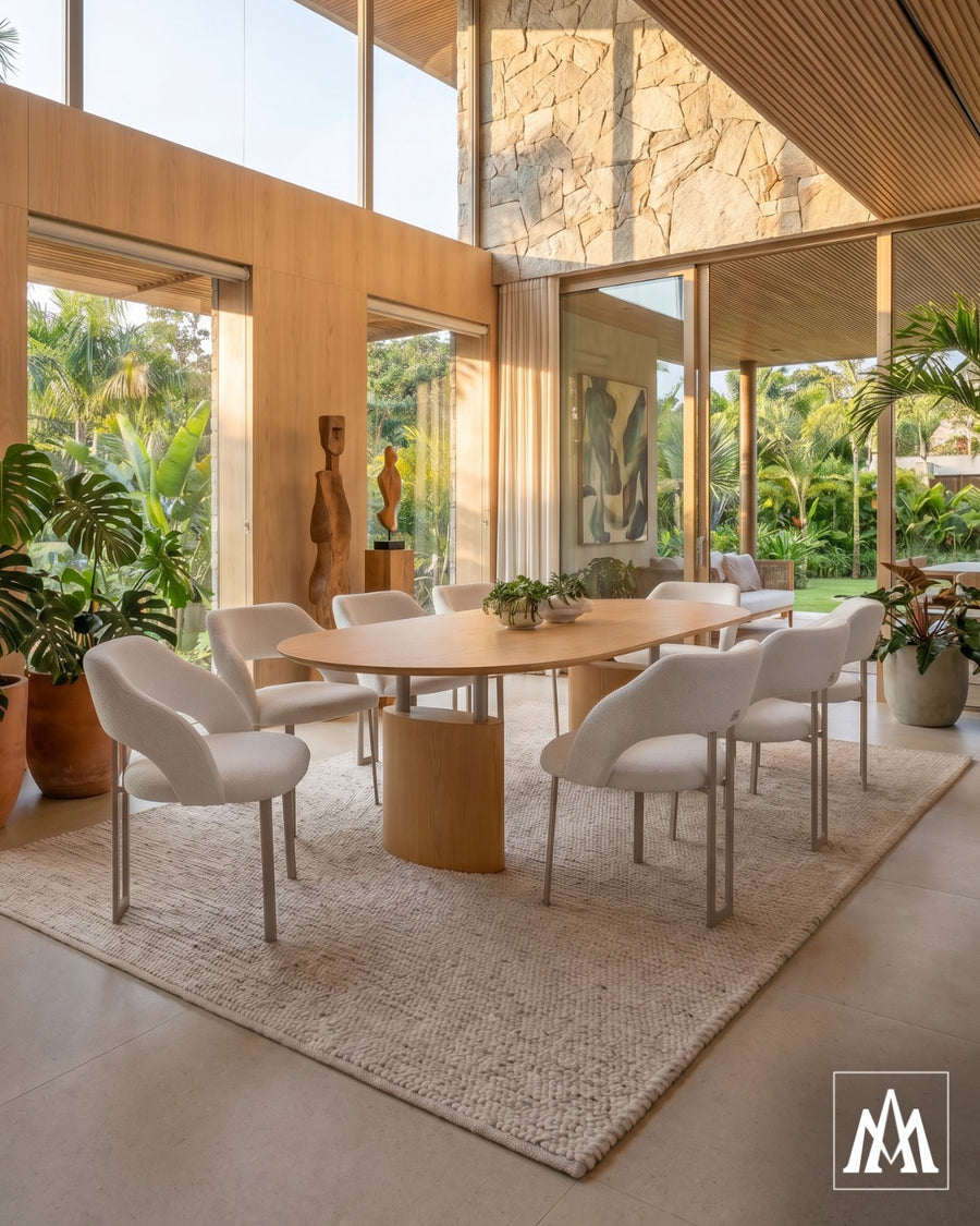 Ambiente com peças do ateliê Aço Mobília