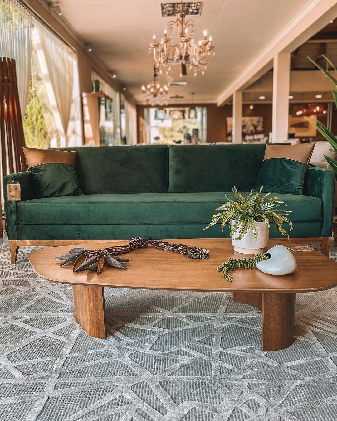 Mesa de centro orgánica madera 140x75cm