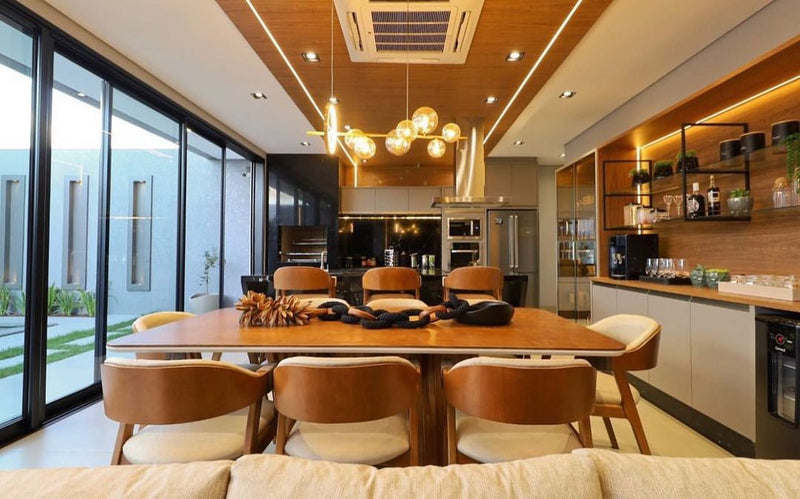 Banqueta Zaki Madeira Preta Assento Estofado Tecido Linho Cinza 005A