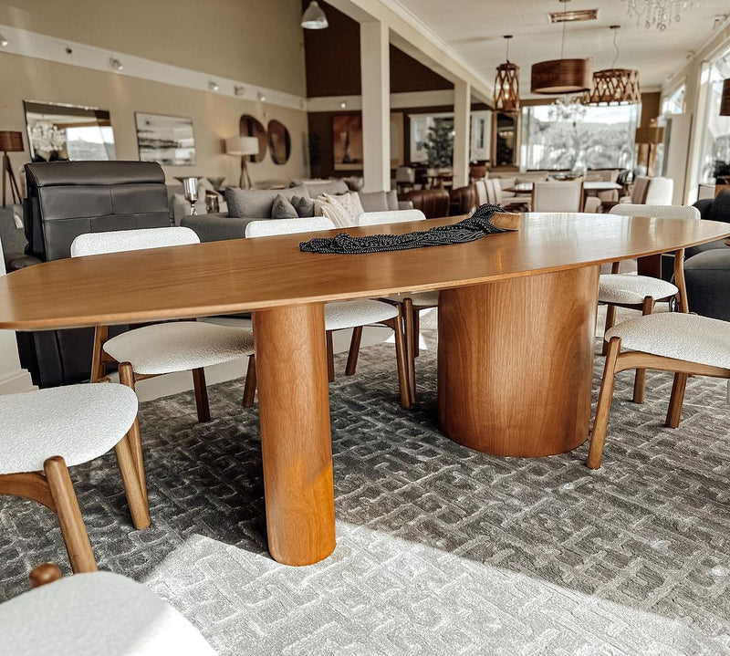 Organic Wood Dining Table 274x128cm Wood - 10 Seats