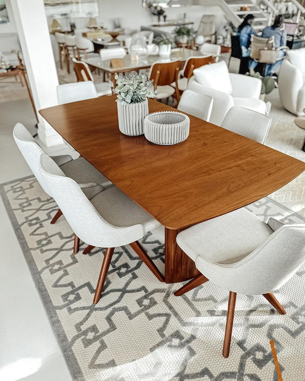 Ambiente 3 com Bonita Mesa de Comedor Madera 180x90cm - 8 Plazas